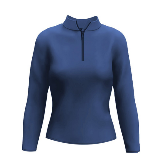 Cool Tones Mock Long Sleeve Golf Shirt -Blue